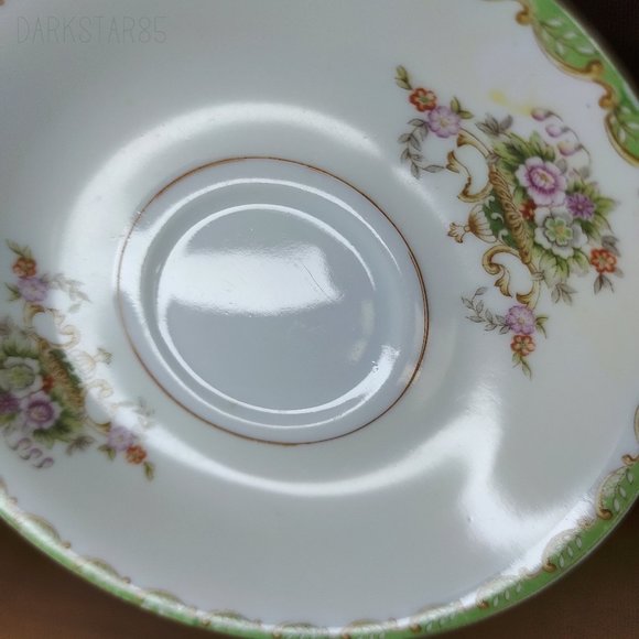 Vintage Cherry China Occupied Japan Floral Demitasse Teacup and Saucer - Picture 8 of 11